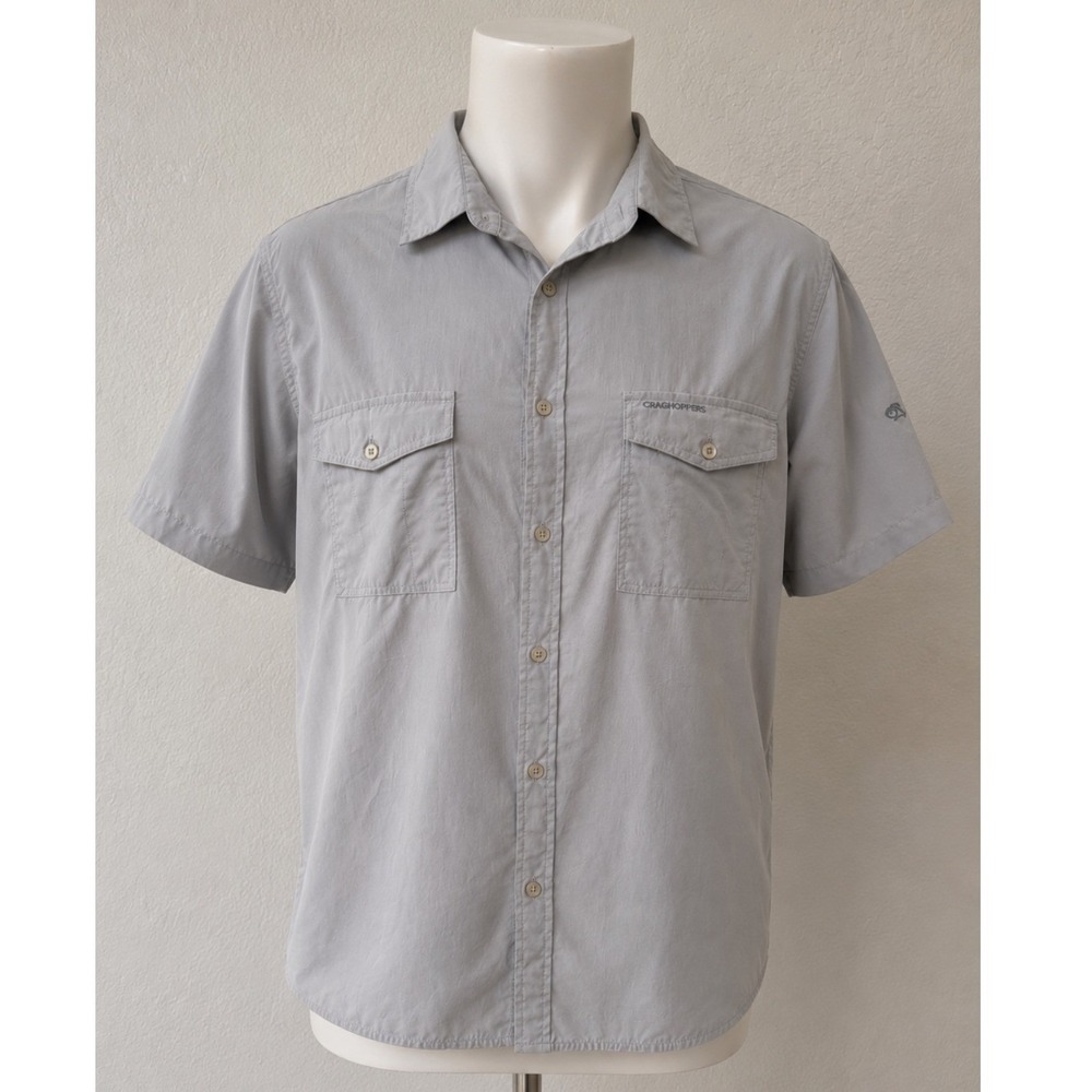 Craghoppers Button Down Shirt Mens XL Gray Excellent SolarShield Hiking Gorpcore